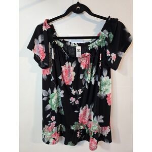 Sew‎ In Love Women's Off Shoulder Top Size XL Floral